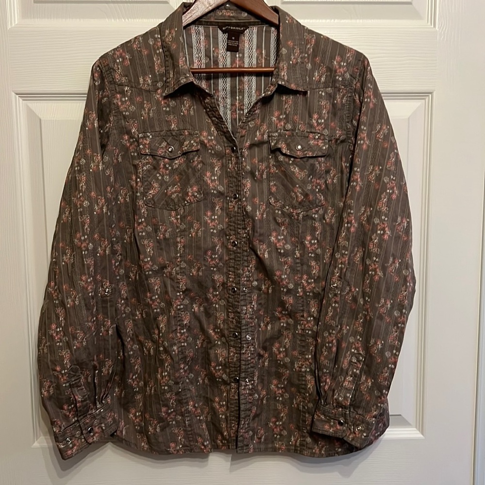 Bit and Bridle womens 1X western snap shirt